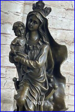 Style Art Nouveau Statue Sculpture Mère Mary Jesus Christ Deco Bronze Nr