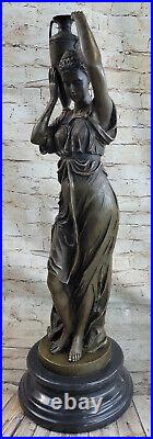 Style Art Nouveau Statue Sculpture Transporteur Jeune Maidens Guilded Bronze Ou
