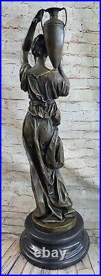 Style Art Nouveau Statue Sculpture Transporteur Jeune Maidens Guilded Bronze Ou