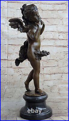 Style Art Nouveau Style Statue Sculpture Ange Art Déco Style Bronze Signée Ouvre