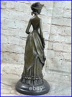 Style Art Nouveau Victorien Femme Français Statue Bronze Sculpture Cadeau