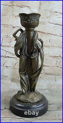 Style Art NouveauKassinDouble Maiden Statue Bronze Sculpture Main Fait Gift