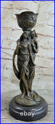 Style Art NouveauKassinDouble Maiden Statue Bronze Sculpture Main Fait Gift