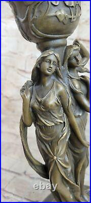 Style Art NouveauKassinDouble Maiden Statue Bronze Sculpture Main Fait Gift