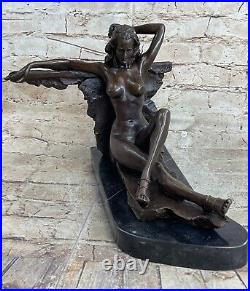 Superbe Aldo Vitaleh Style Art Nouveau Nu Femme Bronze Sculpture'Lost' Cire