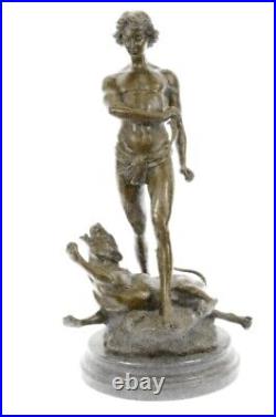 The Lion Superbe Français Bronze Sculpture Statue Art Nouveau Par L. Potet