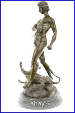 The Lion Superbe Français Bronze Sculpture Statue Art Nouveau Par L. Potet