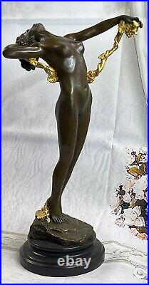 The Vigne Beau Nu Art Déco Nouveau Bronze Statue Sculpture Nouveau