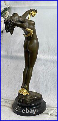 The Vigne Beau Nu Art Déco Nouveau Bronze Statue Sculpture Nouveau