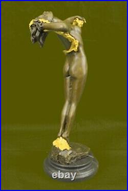 The Vigne Beau Nu Art Déco Nouveau Fonte Bronze Statue Sculpture Figurine