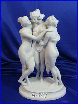 Trois Grâces Sitzendorf Thuringe Narturalistischen Culot Sculpture 20. JHD