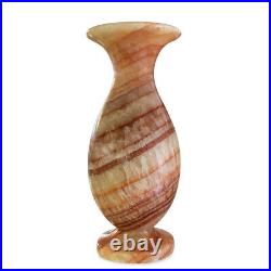 Vase de Table Sculpture Jar En Onyx Rouge Onyx Vase Luxury Decor H. 32cm