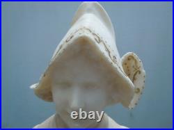 Vicari sculpture marbre buste femme coiffe régionale epoque art nouveau