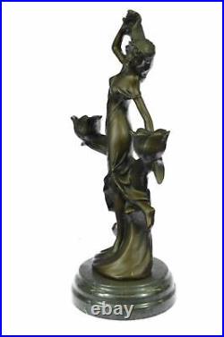 Victorien Doré Bronze Art Nouveau Style Chandelier Bougeoir Sculpture