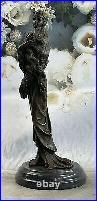 Vintage 1920 `S Art Déco Nouveau Français Bronze Femme Danseuse Statue Sur