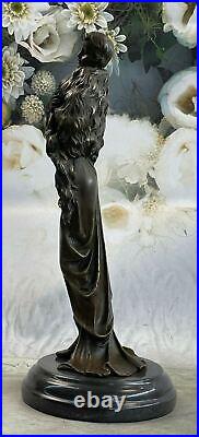 Vintage 1920 `S Art Déco Nouveau Français Bronze Femme Danseuse Statue Sur