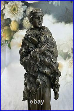 Vintage 1920 `S Art Déco Nouveau Français Bronze Femme Danseuse Statue Sur