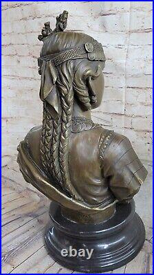 Vintage Art Déco Nouveau Français Bronze Statue Femelle Buste Figuratif Femme