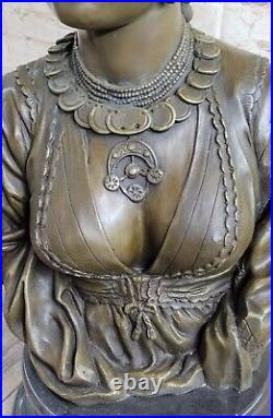 Vintage Art Déco Nouveau Français Bronze Statue Femelle Buste Figuratif Femme