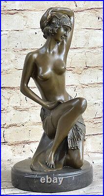 Vintage Style Art Nouveau Deco Bronze Danseuse Par Milo 1980 Original Sculpture