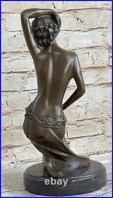 Vintage Style Art Nouveau Deco Bronze Danseuse Par Milo 1980 Original Sculpture