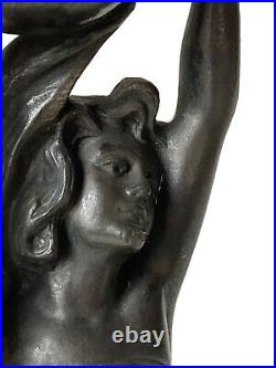 WMF Sculpture Femme Porteuse Étain Art Nouveau Jugendstil Sécession Viennoise
