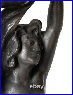 WMF Sculpture Femme Porteuse Étain Art Nouveau Jugendstil Sécession Viennoise