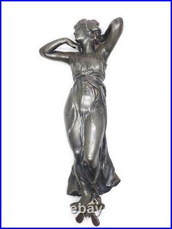 WMF sculpture de jeune femme époque Art Nouveau 1900